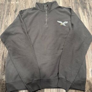Men's Charcoal Grey 3/4-Zip Sweatshirt Philadelphia Eagles